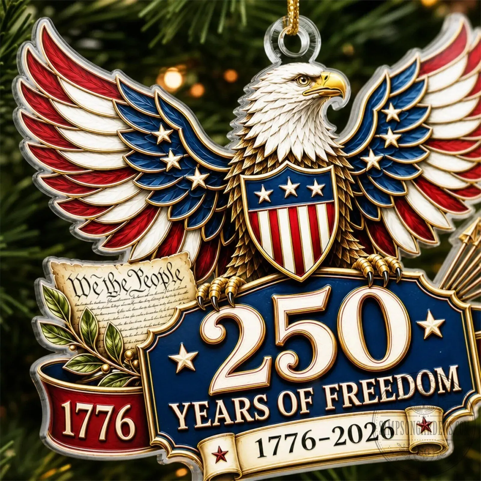 America 250th Anniversary We The People Eagle Personalized Christmas Ornament 13 America 250th Anniversary We The People Eagle Personalized Christmas Ornament
