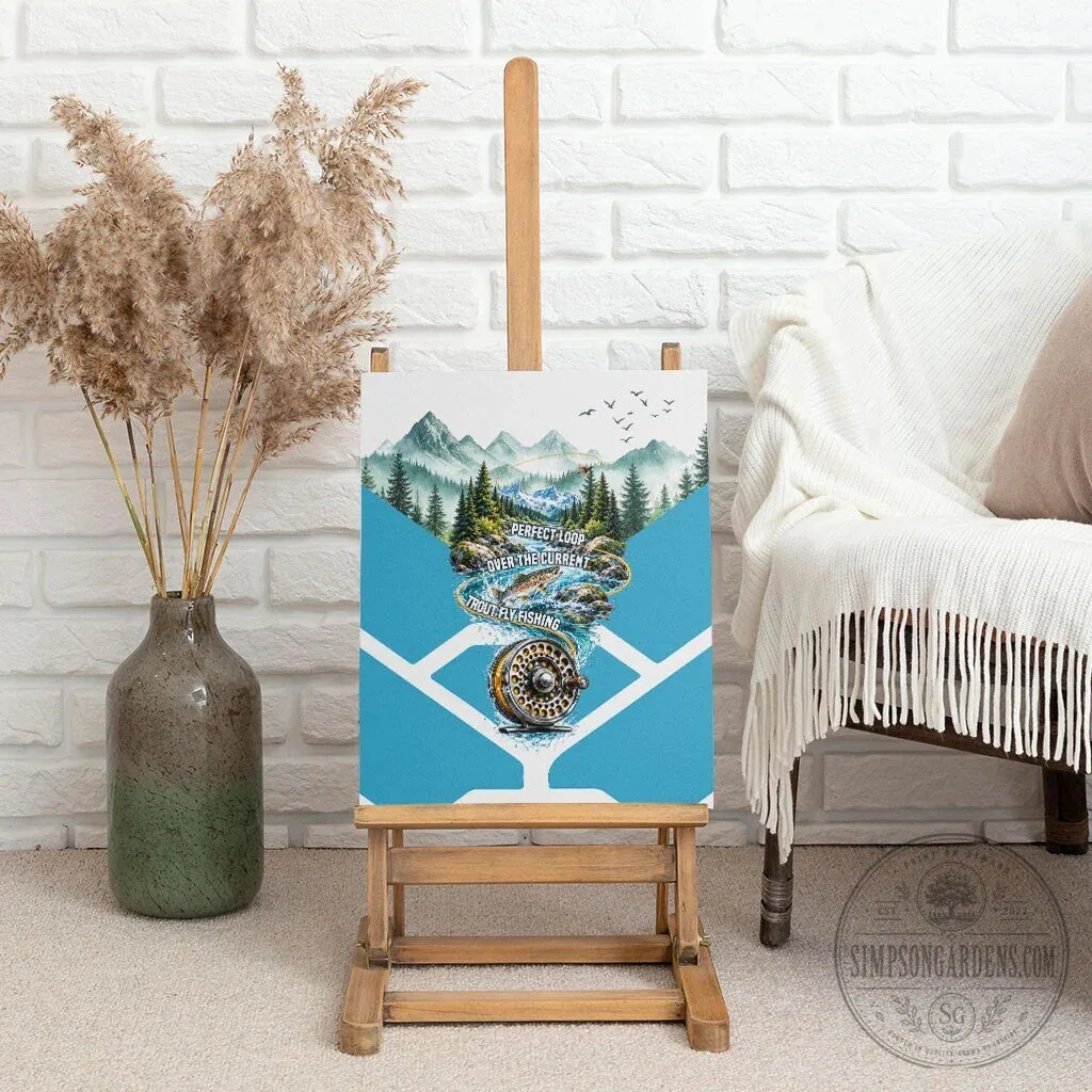 Trout Fly Fishing Perfect Loop Over The Current Mountain Stream Canvas 9 Trout Fly Fishing Perfect Loop Over The Current Mountain Stream Canvas