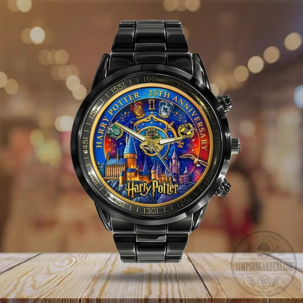 Harry Potter 25th Anniversary Hogwarts Castle Black Stainless Steel Watch