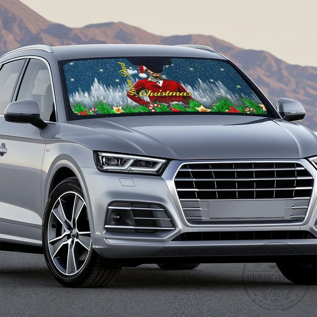 Isom Dart Christmas Black Cowboy Santa Western Snow Winter Car Sunshade 7 Isom Dart Christmas Black Cowboy Santa Western Snow Winter Car Sunshade