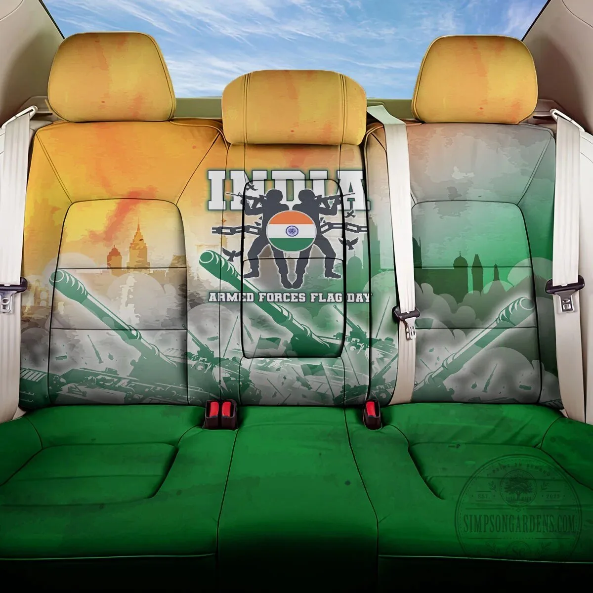 India Armed Forces Flag Day Military Silhouette Car Seat Cover 6 India Armed Forces Flag Day Military Silhouette Car Seat Cover