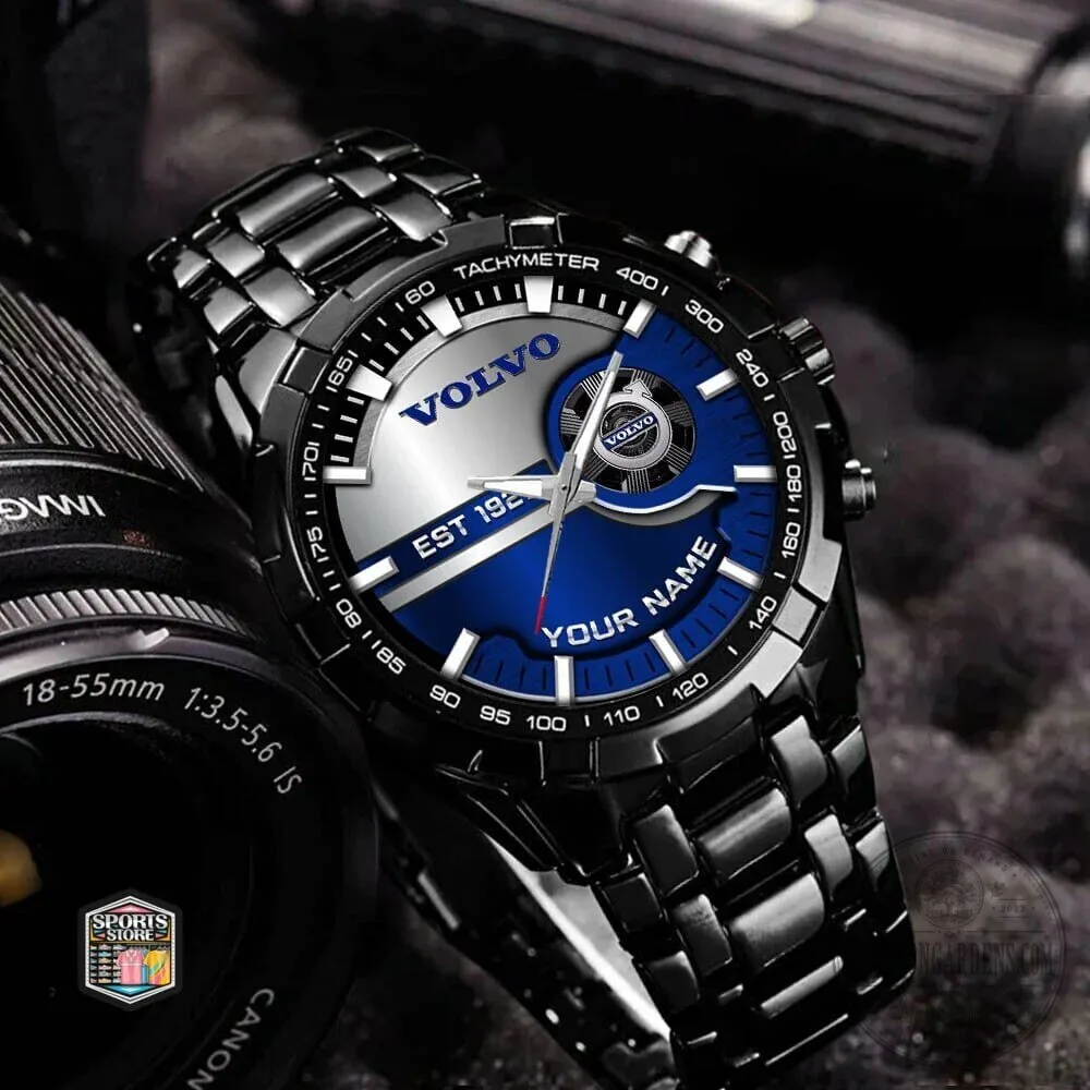 Volvo Custom Name Est 1927 Blue and Silver Elegant Fashion Watch
