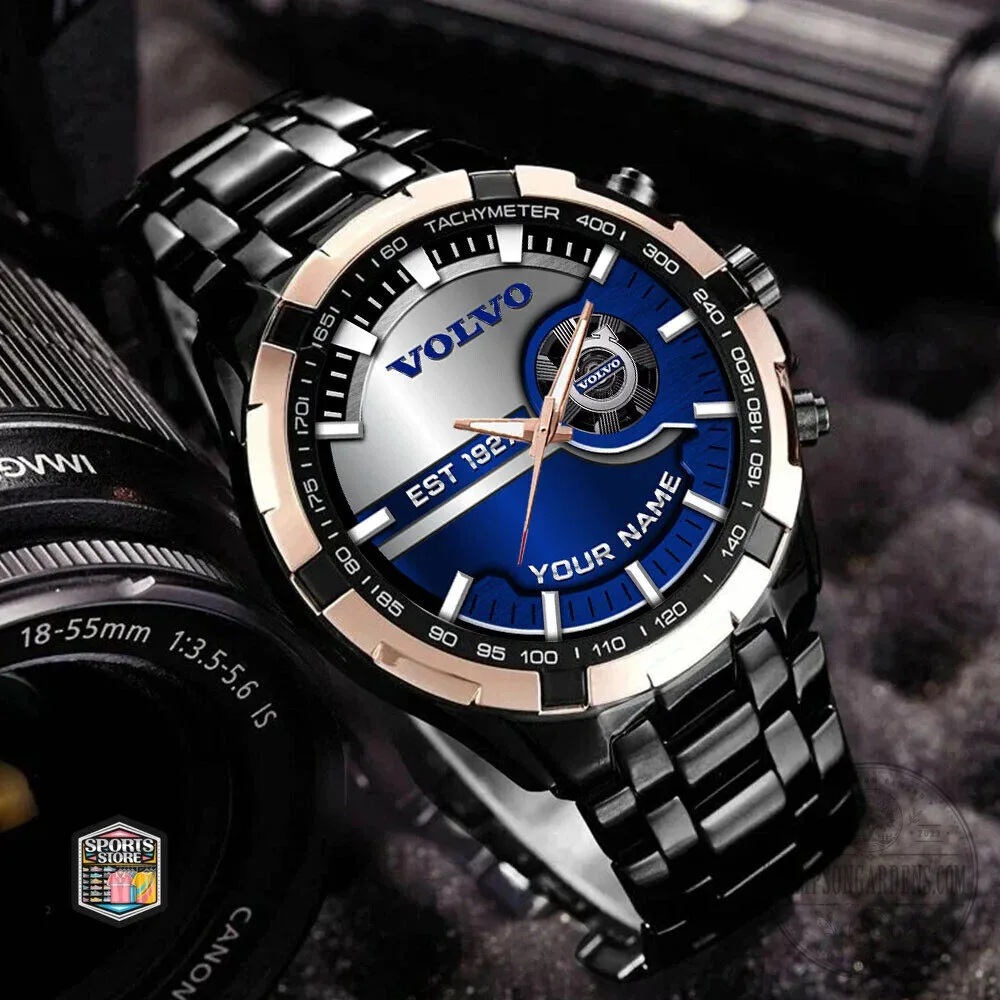 Volvo Custom Name Est 1927 Blue and Silver Elegant Fashion Watch 12 Volvo Custom Name Est 1927 Blue and Silver Elegant Fashion Watch
