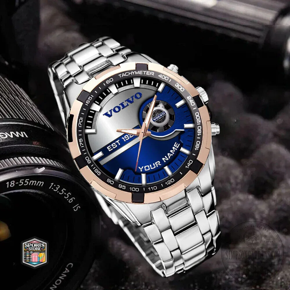 Volvo Custom Name Est 1927 Blue and Silver Elegant Fashion Watch 14 Volvo Custom Name Est 1927 Blue and Silver Elegant Fashion Watch