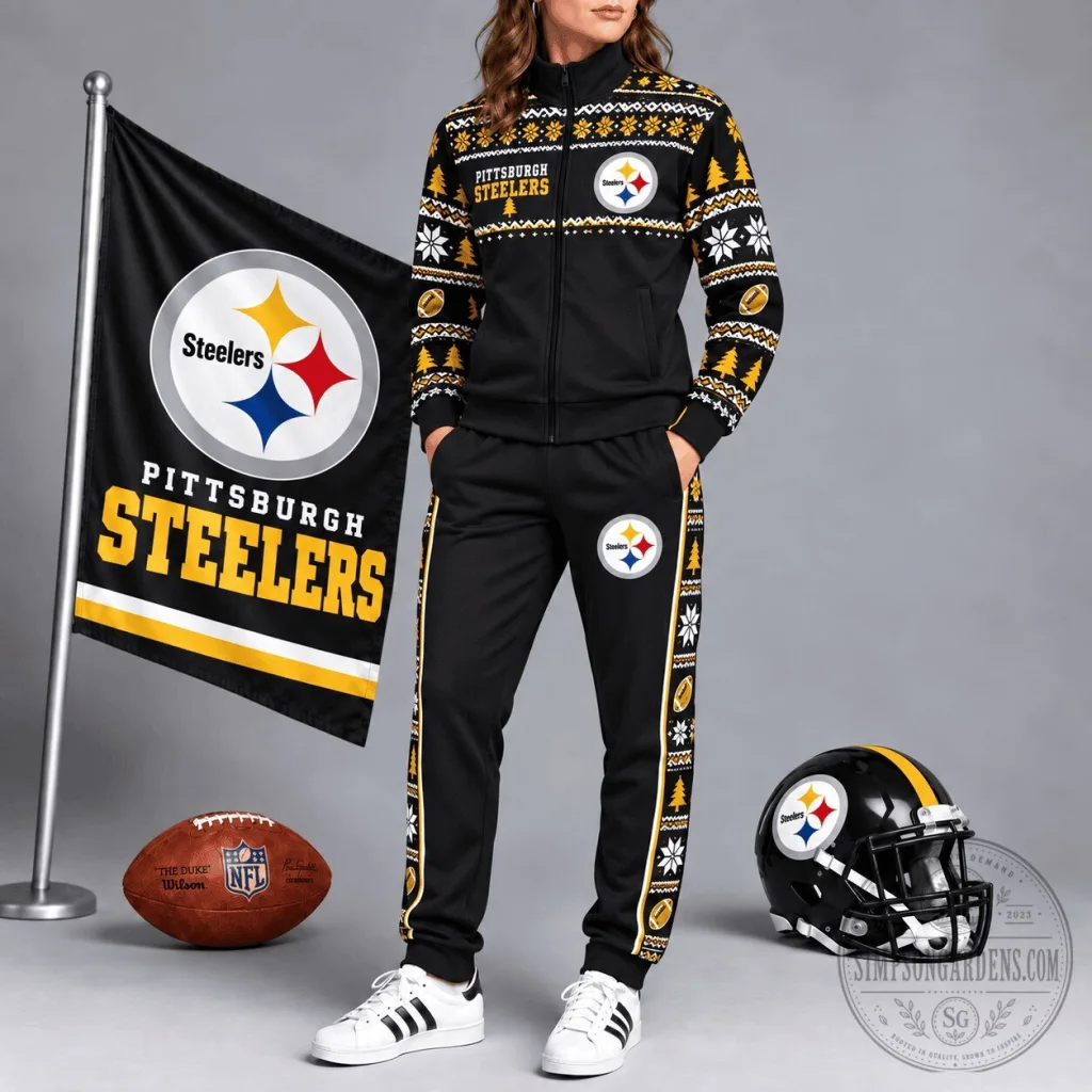 Pittsburgh Steelers Christmas Holiday Ugly Sweater Style Tracksuit Jacket Pittsburgh Steelers Christmas Holiday Ugly Sweater Style Tracksuit Jacket