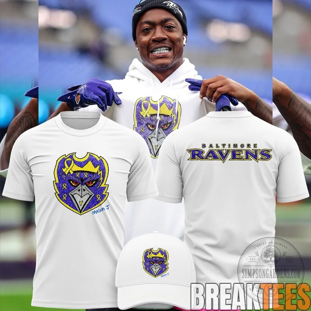 Baltimore Ravens Football Team Mascot Sketch Art White Graphic T-Shirt 4 Baltimore Ravens Football Team Mascot Sketch Art White Graphic T-Shirt