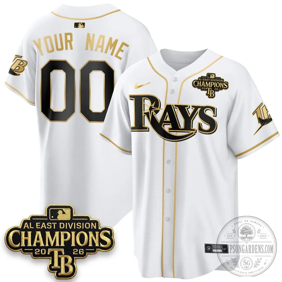 2026 Gold Edition Jersey for AL East Division Champions - Tampa Bay Rays 11 2026 Gold Edition Jersey for AL East Division Champions - Tampa Bay Rays