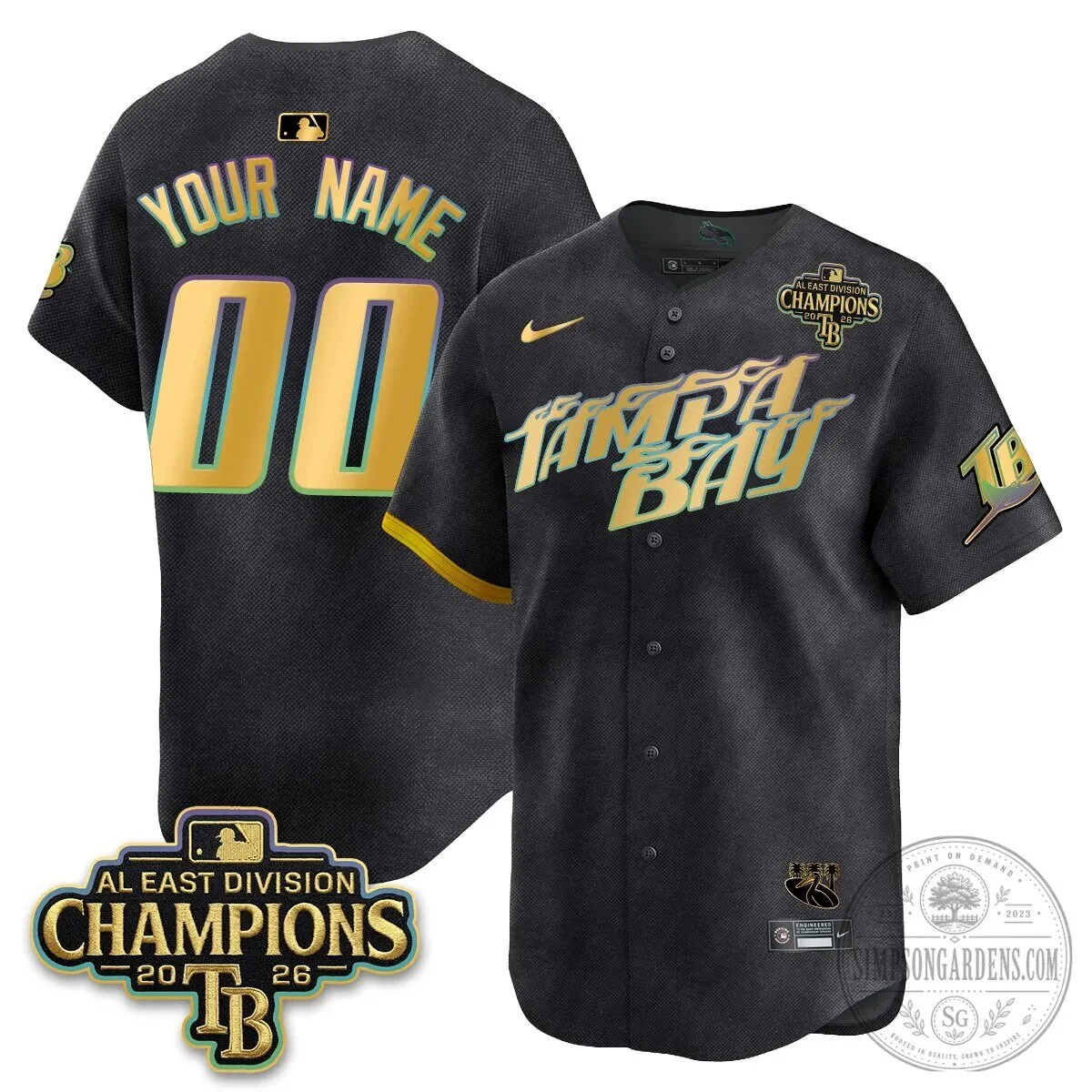 2026 Gold Edition Jersey for AL East Division Champions - Tampa Bay Rays 12 2026 Gold Edition Jersey for AL East Division Champions - Tampa Bay Rays