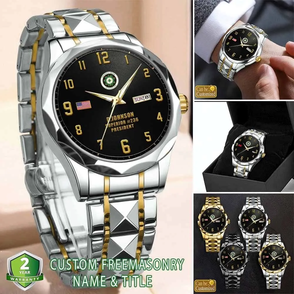 Royal Order of Scotland Freemasonry Stainless Steel Custom Engraved Watch 7 Royal Order of Scotland Freemasonry Stainless Steel Custom Engraved Watch