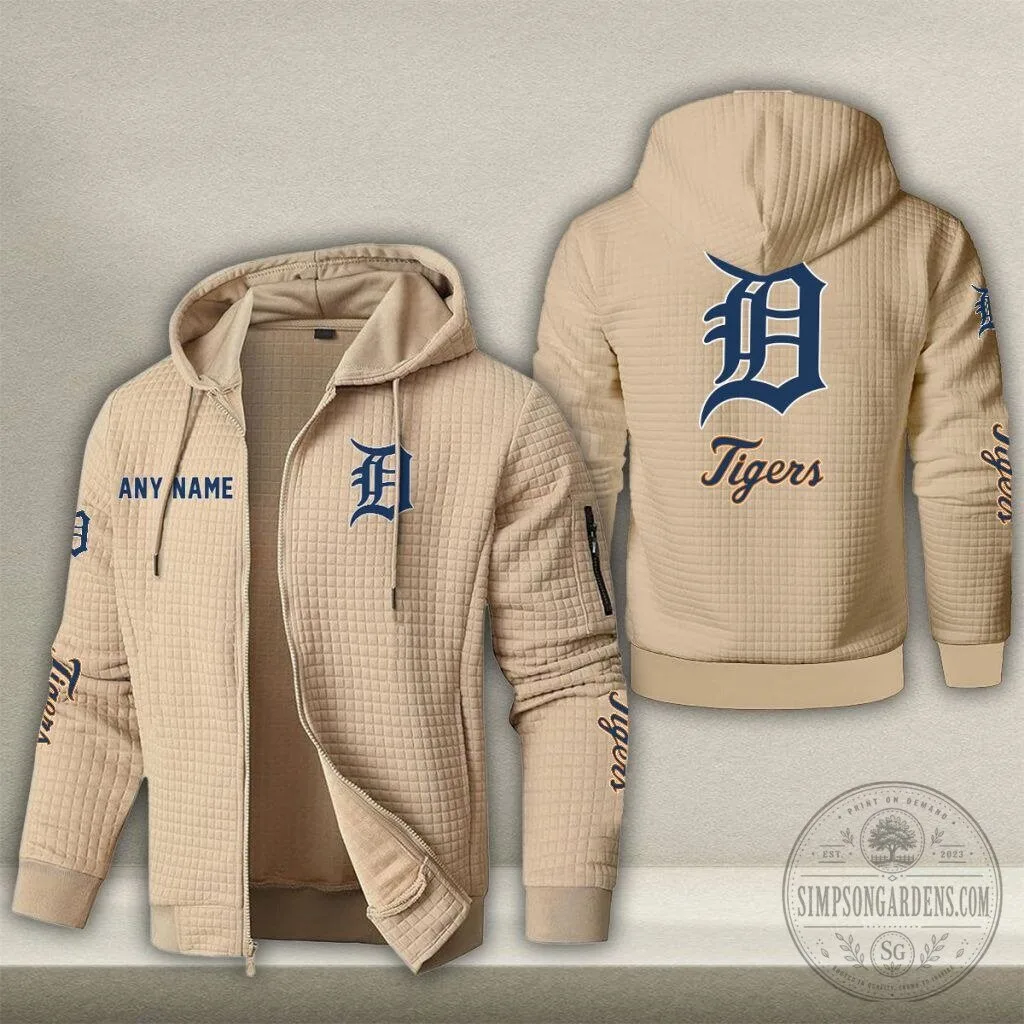 Detroit Tigers Personalized Name Waffle Knit Full Zip Hoodie Jacket 16 Detroit Tigers Personalized Name Waffle Knit Full Zip Hoodie Jacket