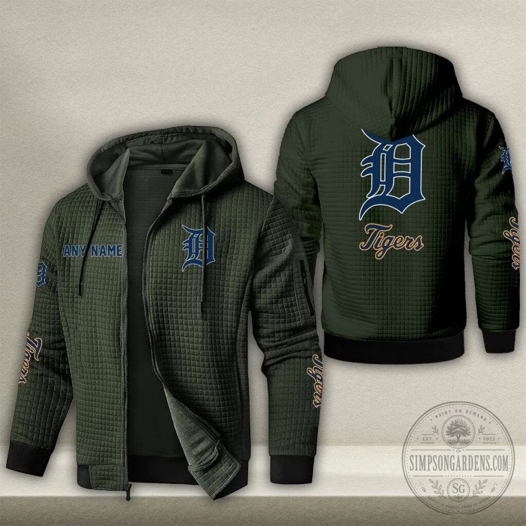Detroit Tigers Personalized Name Waffle Knit Full Zip Hoodie Jacket 17 Detroit Tigers Personalized Name Waffle Knit Full Zip Hoodie Jacket