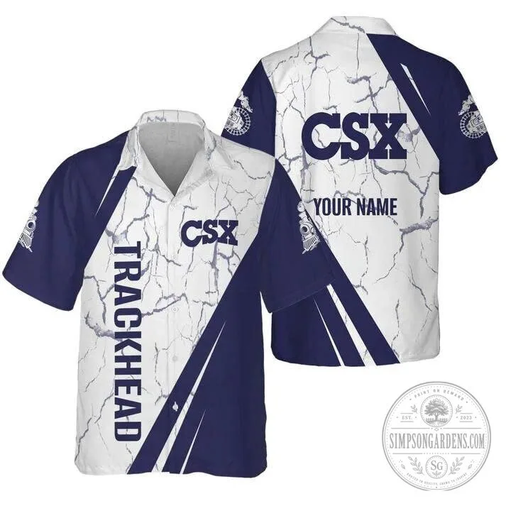 CSX Transportation Railroad Trackhead Personalized Hawaiian Shirt