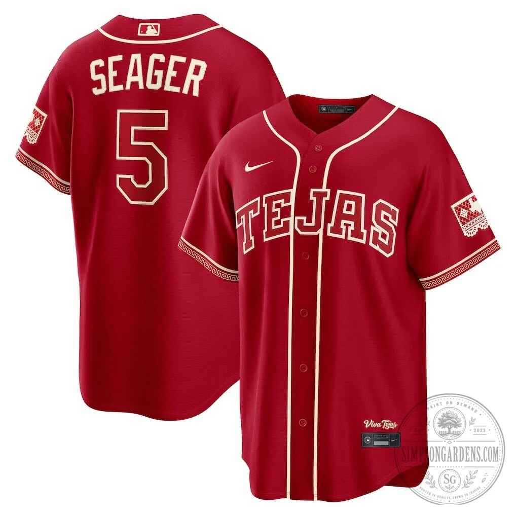 Texas Rangers Corey Seager City Connect Red Baseball Jersey