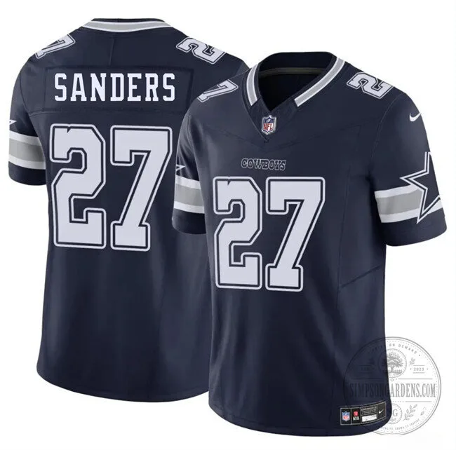 Dallas Cowboys Football Miles Sanders Number 27 Navy Blue Jersey