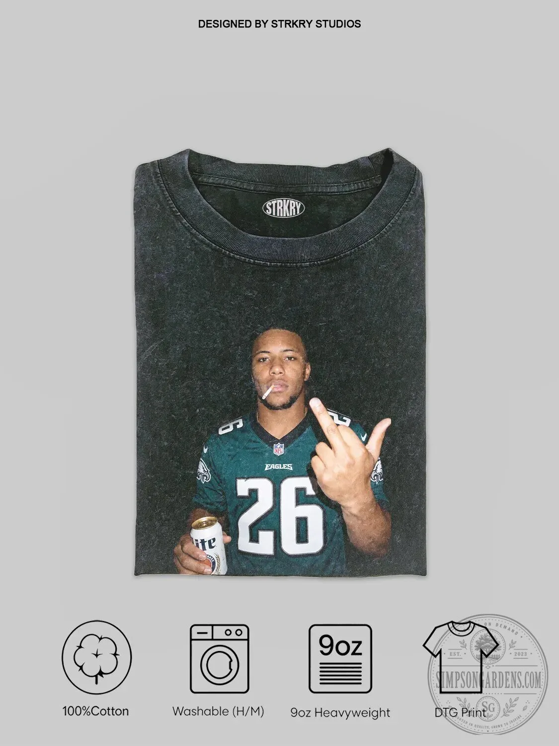 Philadelphia Eagles Graphic T-Shirt featuring Saquon Barkley, Football Player 5 Philadelphia Eagles Graphic T-Shirt featuring Saquon Barkley, Football Player