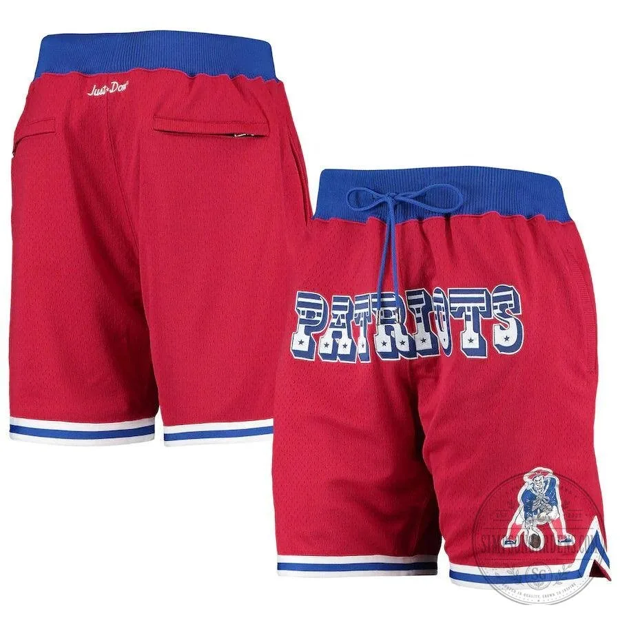 New England Patriots Red Retro Style Athletic Performance Shorts