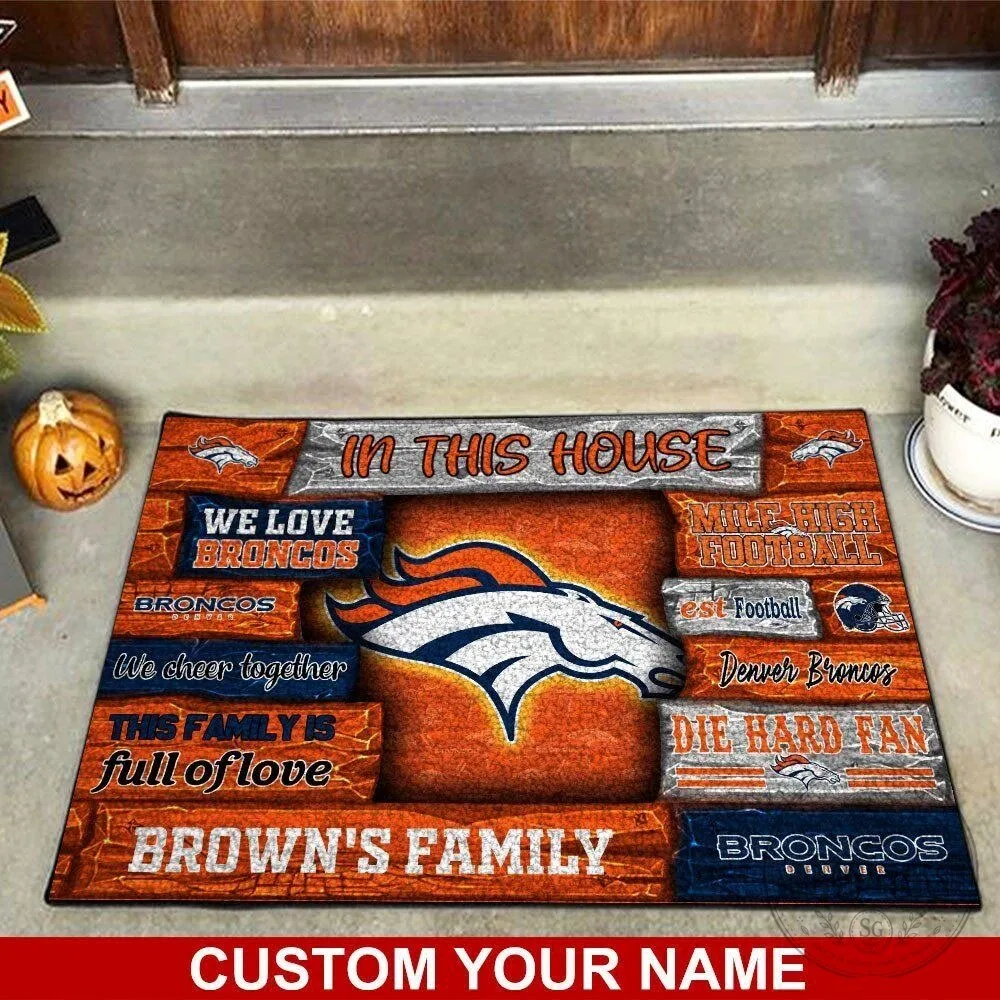 Denver Broncos Football Team Fan Family Personalized Welcome Doormat 3 Denver Broncos Football Team Fan Family Personalized Welcome Doormat