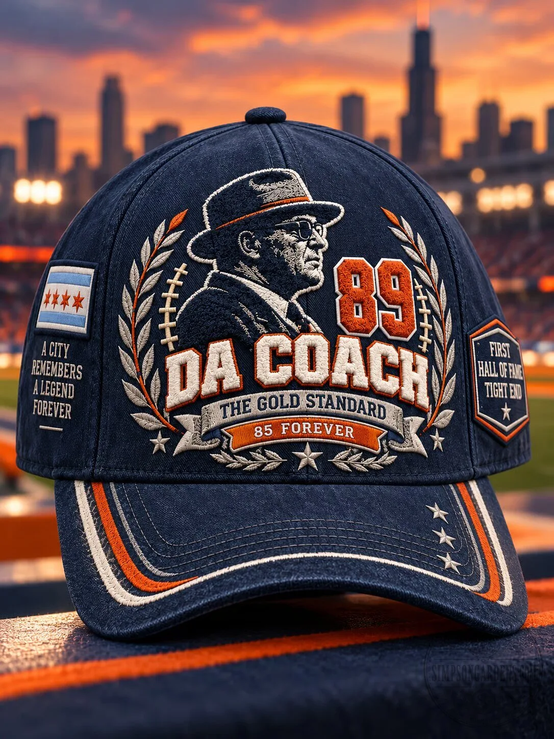 Memorial Hat for Football Legend Mike Ditka of Chicago Bears - Da Coach Cap