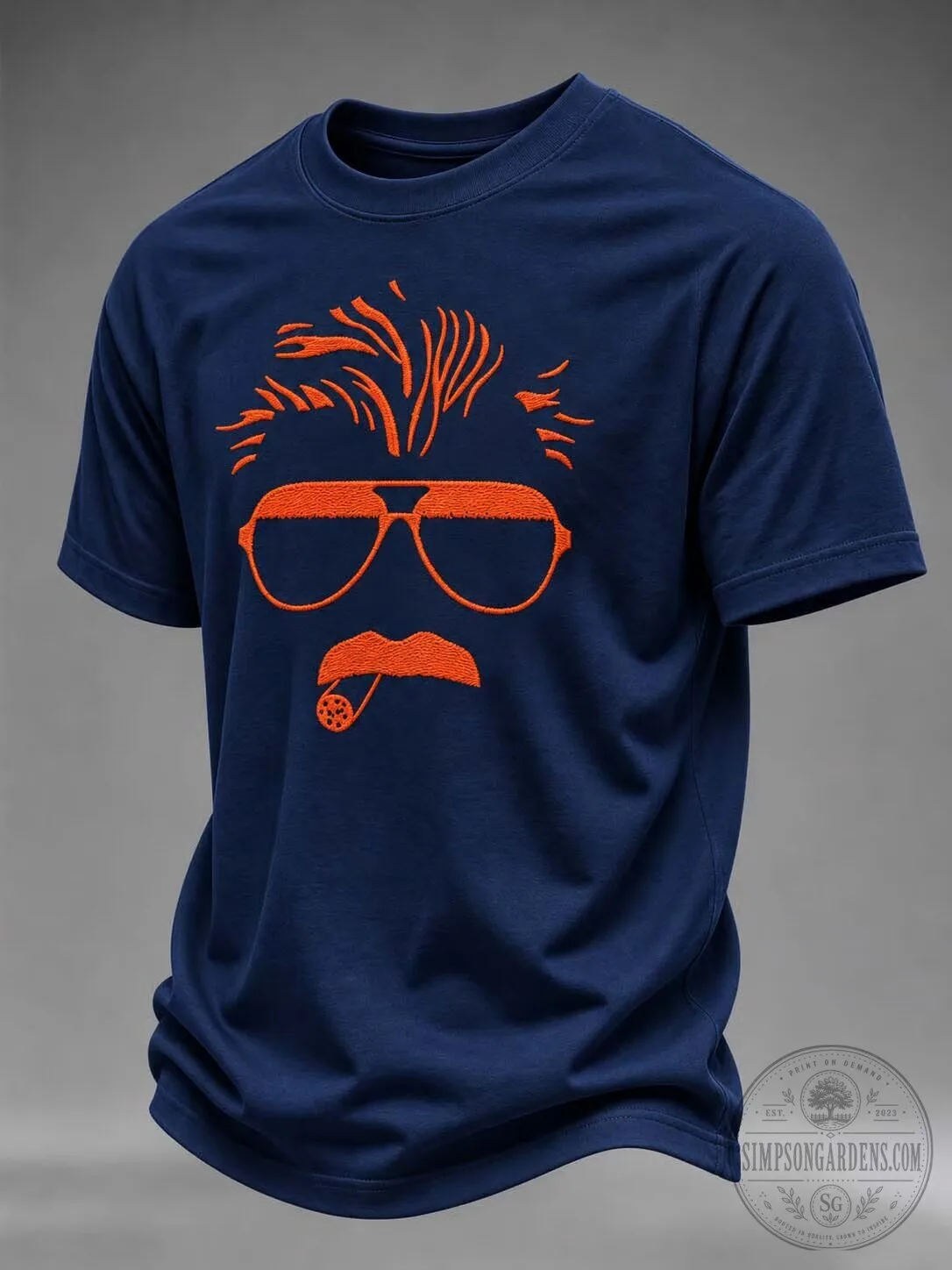 Rugby Player Face Silhouette Aviator Glasses Cigar T-Shirt