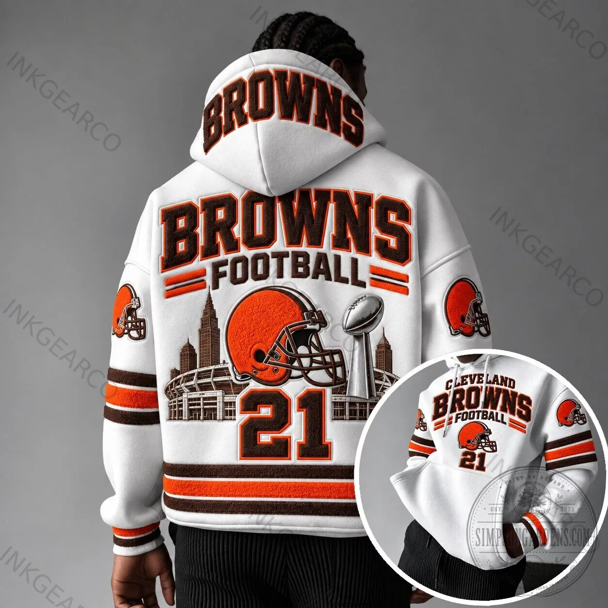 Cleveland Browns Football Team Number 21 Fan Apparel Hoodie 5 Cleveland Browns Football Team Number 21 Fan Apparel Hoodie
