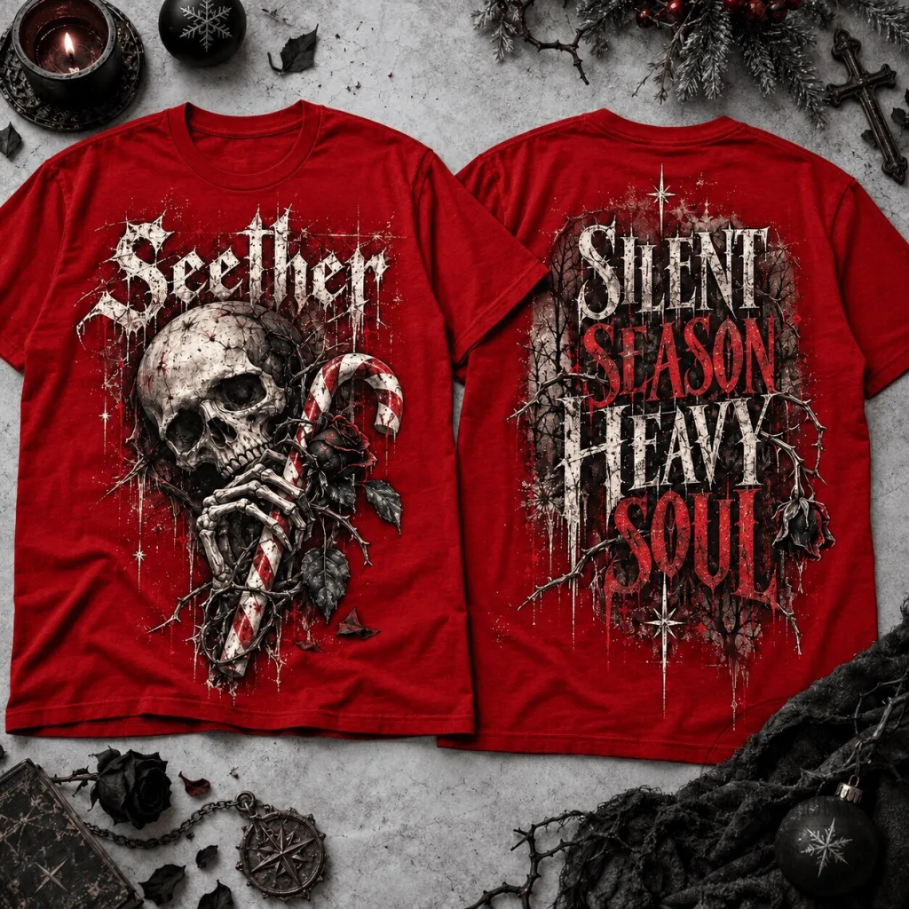 Seether Silent Season Heavy Soul Grunge Rock Band Christmas Skull T-Shirt Seether Silent Season Heavy Soul Grunge Rock Band Christmas Skull T-Shirt