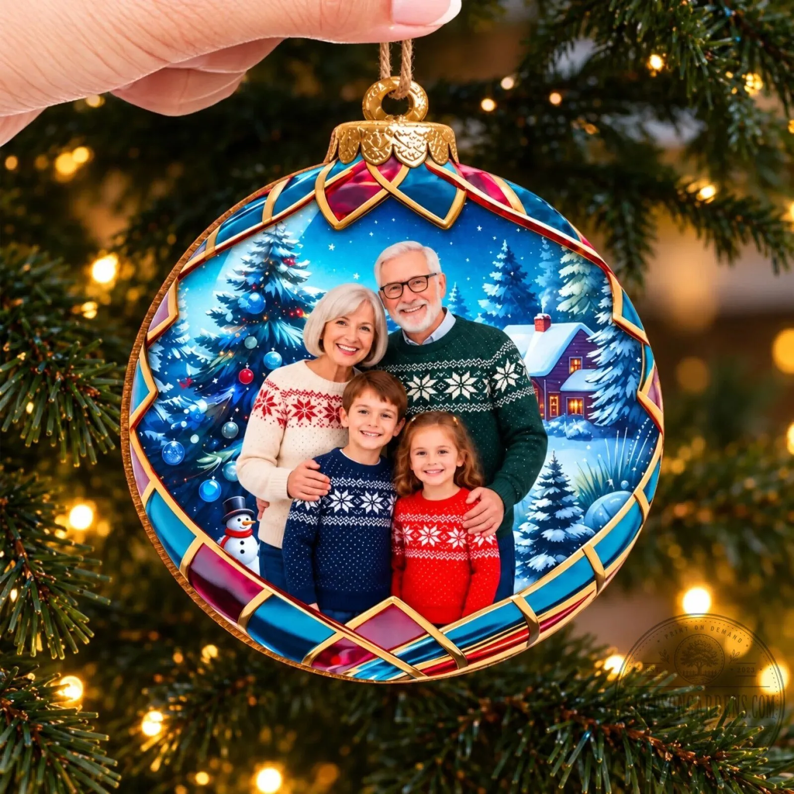 Personalized Family Photo Christmas Ornament - Custom Grandparents and Grandchildren Gift 7 Personalized Family Photo Christmas Ornament - Custom Grandparents and Grandchildren Gift
