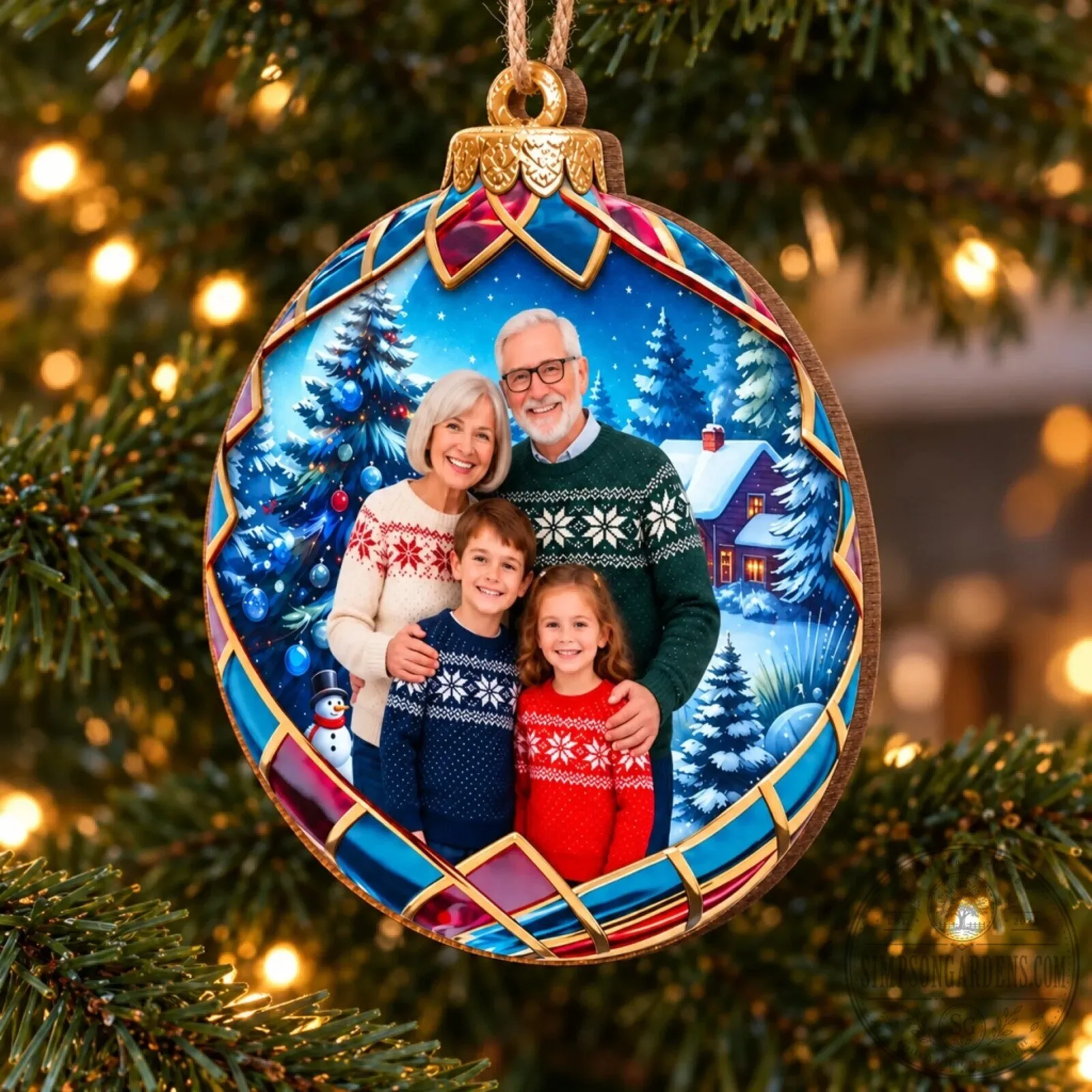 Personalized Family Photo Christmas Ornament - Custom Grandparents and Grandchildren Gift 8 Personalized Family Photo Christmas Ornament - Custom Grandparents and Grandchildren Gift