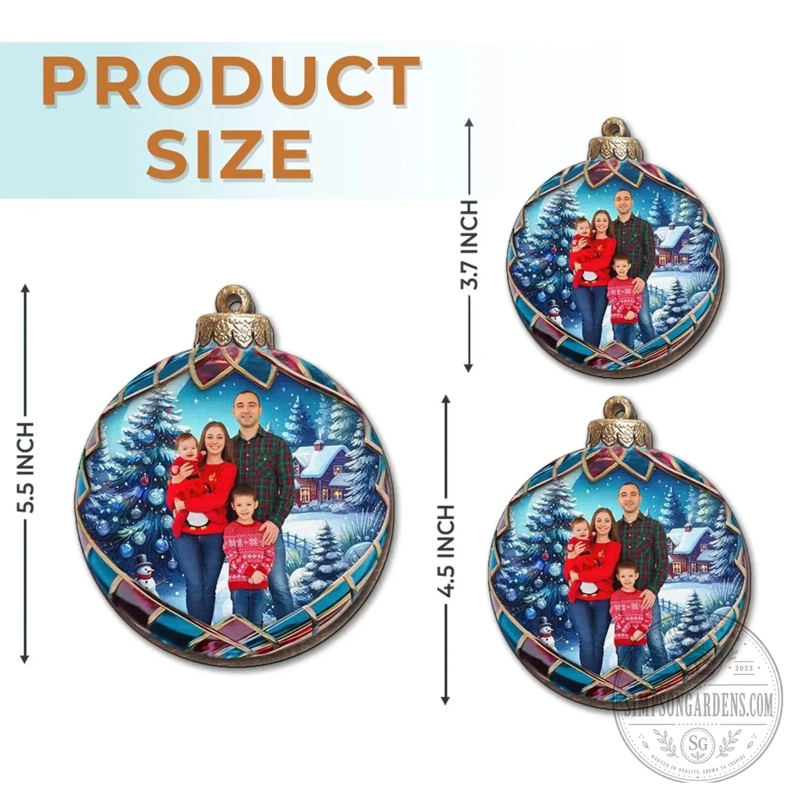 Personalized Family Photo Christmas Ornament - Custom Grandparents and Grandchildren Gift 9 Personalized Family Photo Christmas Ornament - Custom Grandparents and Grandchildren Gift