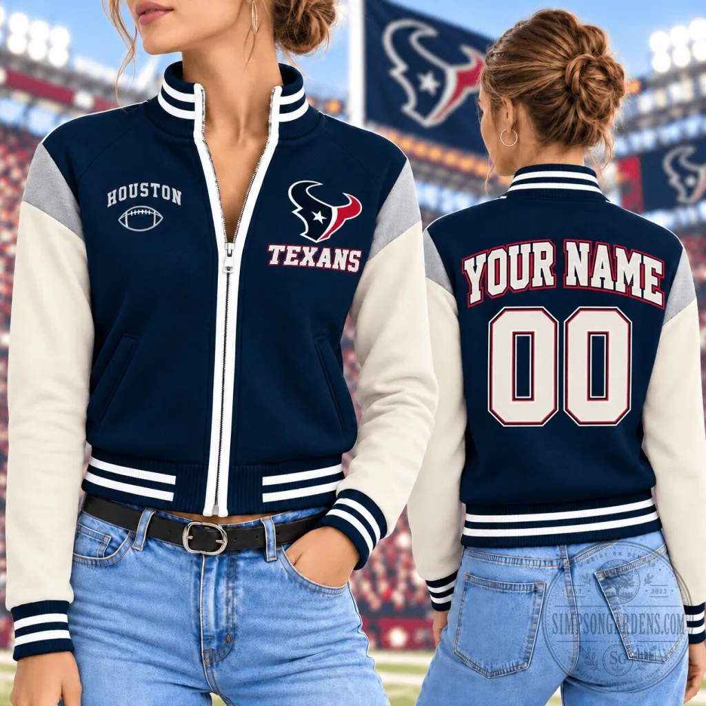 Houston Texans Football Team Personalized Varsity Jacket Houston Texans Football Team Personalized Varsity Jacket