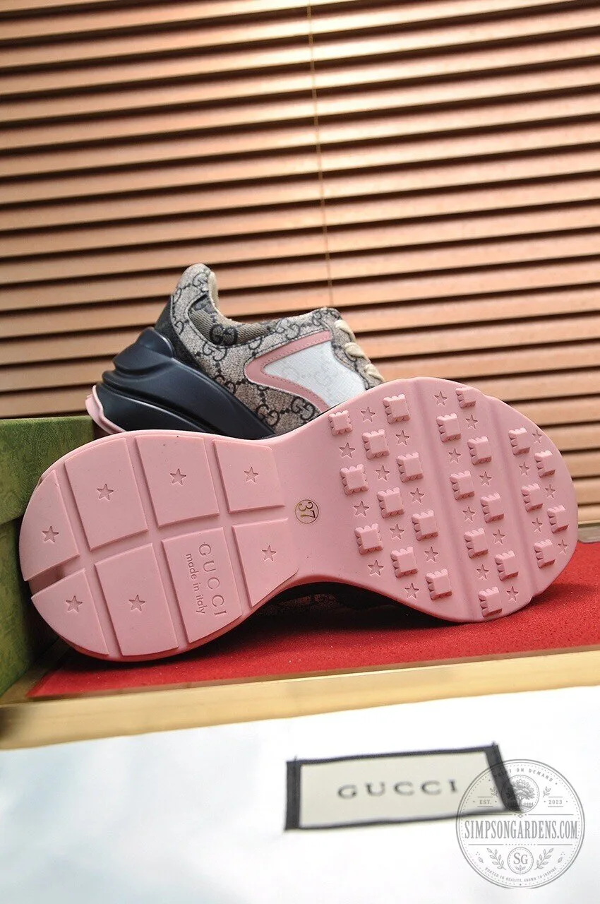 Gucci Monogram Pink and Black Designer Sneakers 11 Gucci Monogram Pink and Black Designer Sneakers