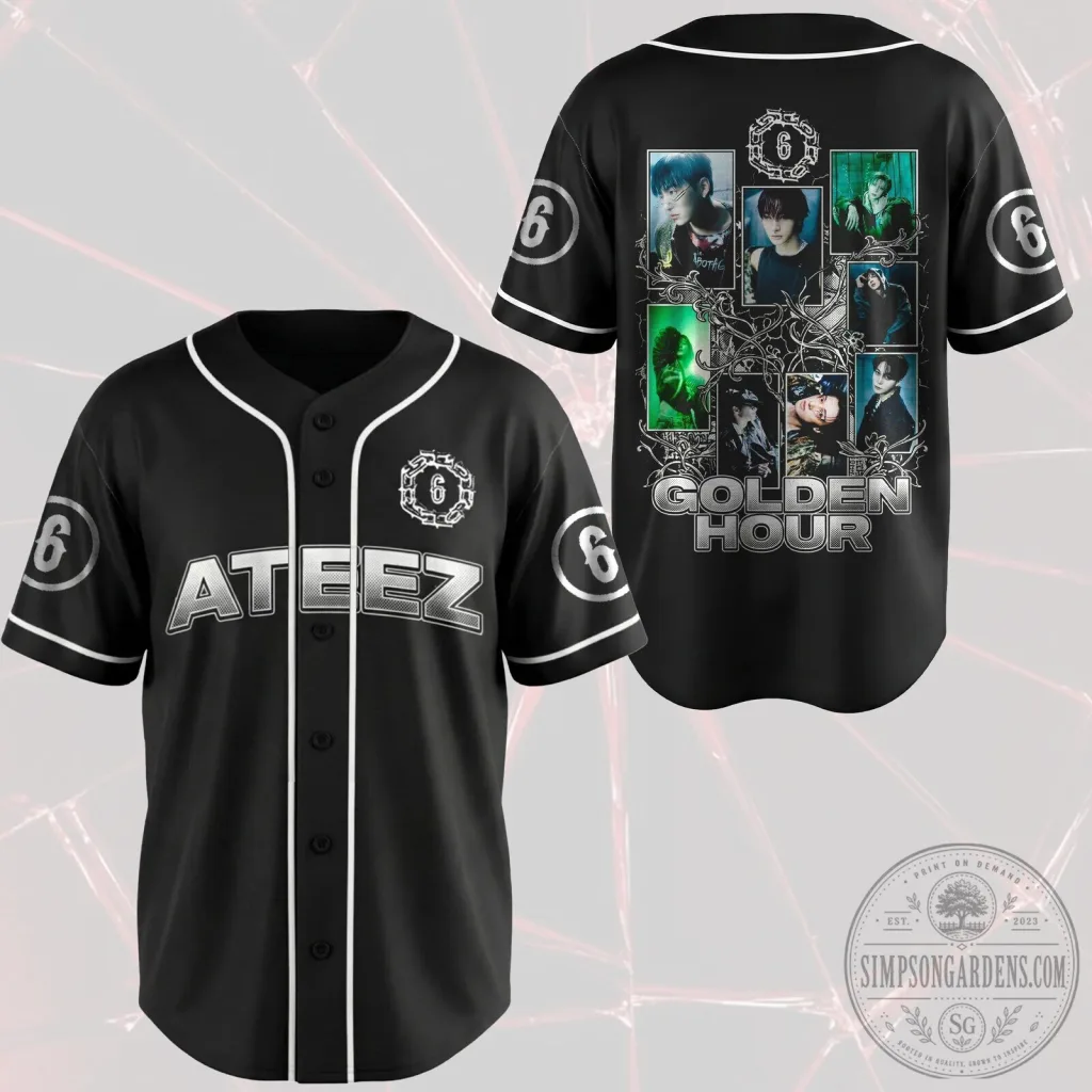 ATEEZ Golden Hour Part 6 Cyber Grunge Baseball Jersey ATEEZ Golden Hour Part 6 Cyber Grunge Baseball Jersey