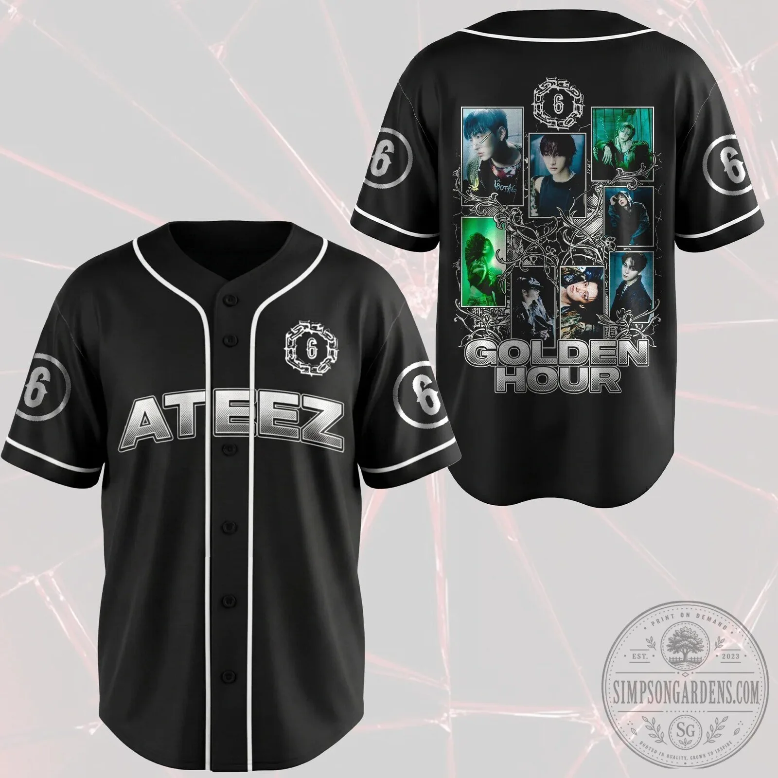 ATEEZ Golden Hour Part 6 Cyber Grunge Baseball Jersey 7 ATEEZ Golden Hour Part 6 Cyber Grunge Baseball Jersey